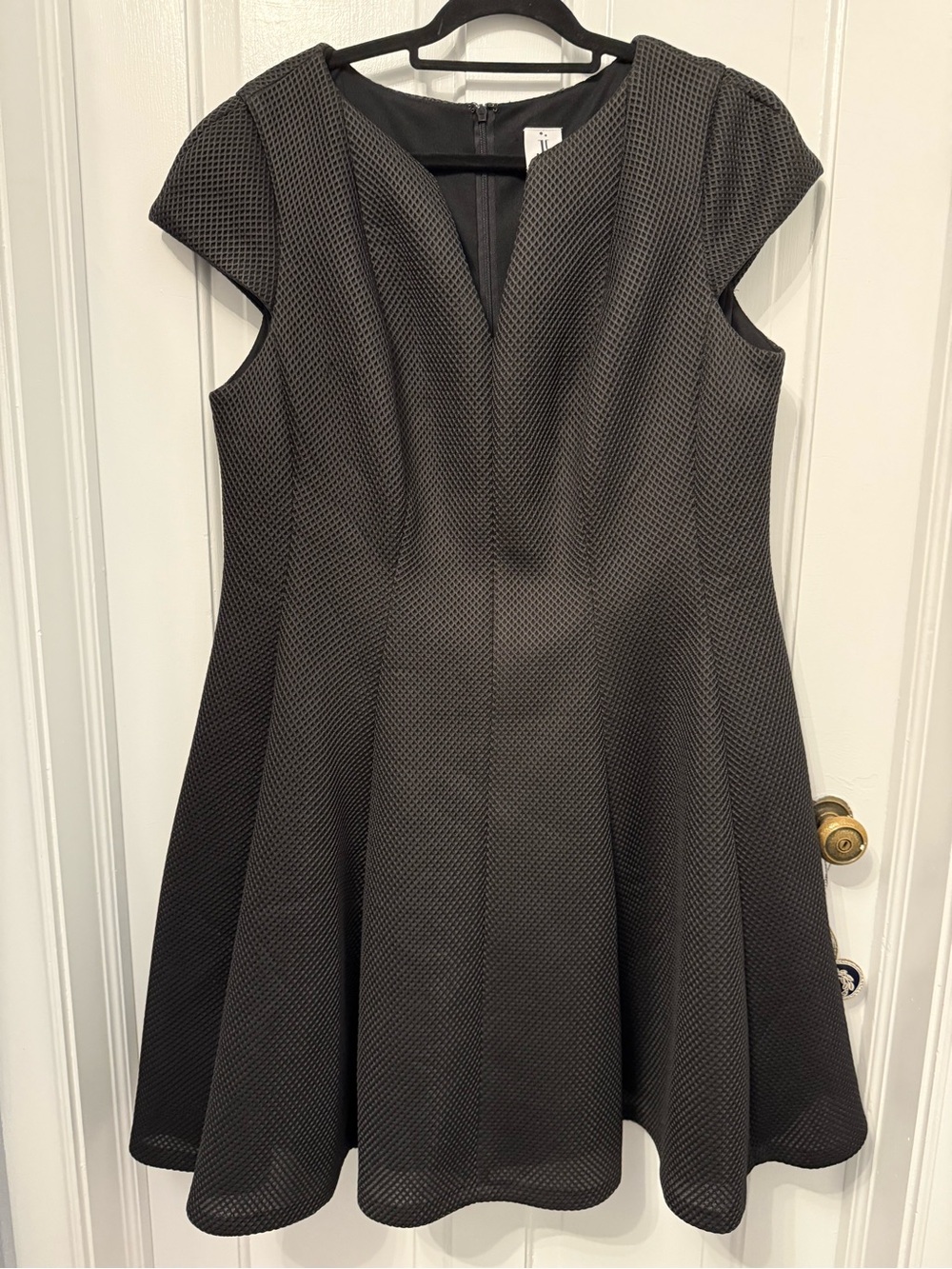 julia jordan Textured Black Fit-and-Flare Dress